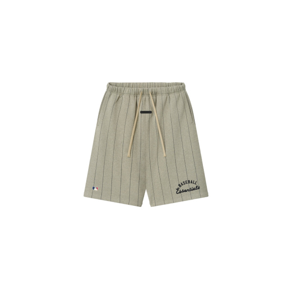 Fear of God Essentials MLB 90s Sweatshort in Seal Heather with Black Pinstripes | Luxury Shoes 