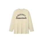 Fear of God Essentials MLB Boxy Long Sleeve Tee in Oat | Luxury Shoes 