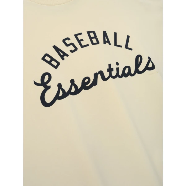 Fear of God Essentials MLB Boxy Long Sleeve Tee in Oat | T-shirts & vests | Luxury Shoes 