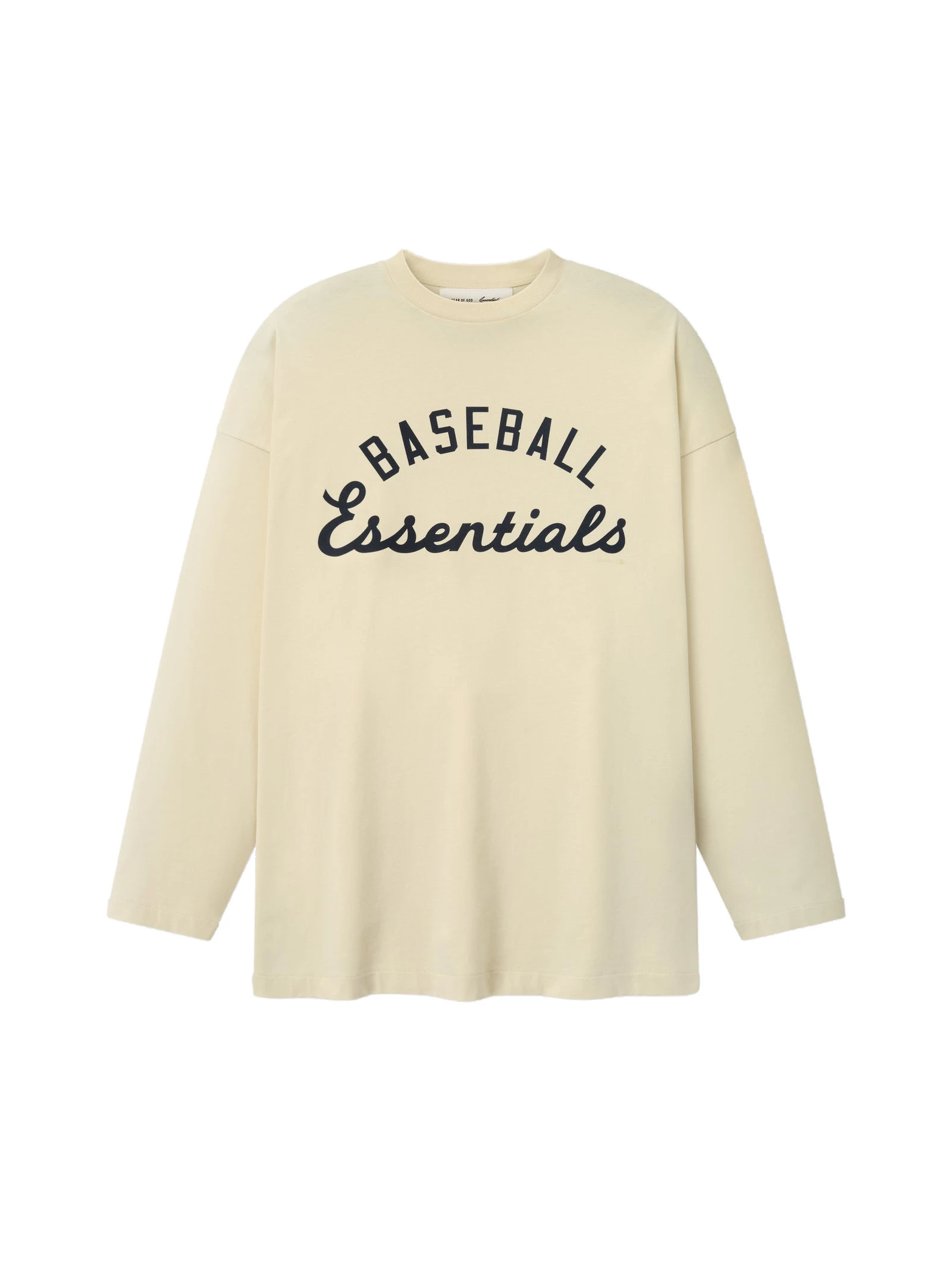 Fear of God Essentials MLB Boxy Long Sleeve Tee in Oat Fear of God Essentials MLB Boxy Long Sleeve Tee in Oat | Luxury Shoes