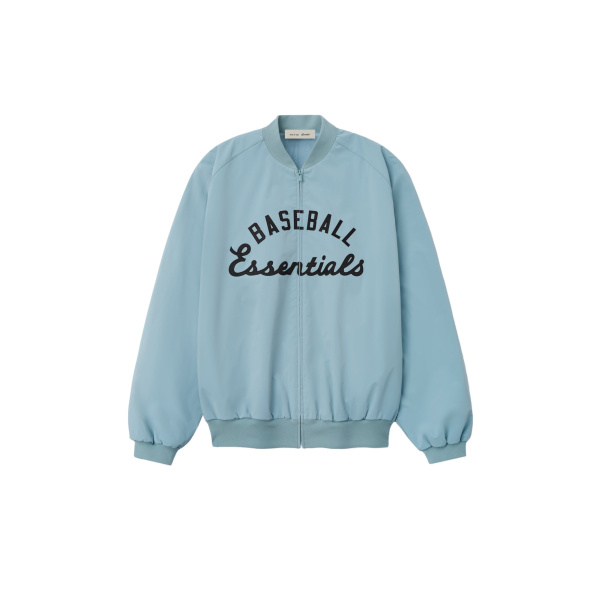 Fear of God Essentials MLB Full Zip Bomber in Stone Blue | Luxury Shoes 