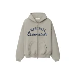 Fear of God Essentials MLB Full Zip Sport Hoodie in Seal | Luxury Shoes 