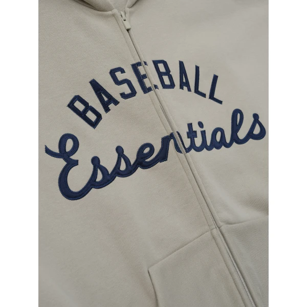 Fear of God Essentials MLB Full Zip Sport Hoodie in Seal | Sweatshirts | Luxury Shoes 