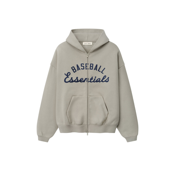 Fear of God Essentials MLB Full Zip Sport Hoodie in Seal | Luxury Shoes 