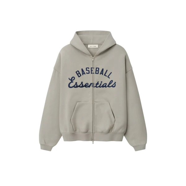 Fear of God Essentials MLB Full Zip Sport Hoodie in Seal | Luxury Shoes 