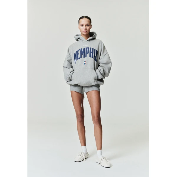Fear of God Essentials Memphis Grizzlies 90s Hoodie in Concrete Heather | Sweatshirts | Luxury Shoes 