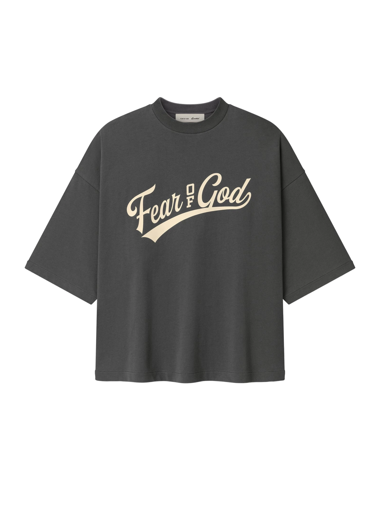 Fear of God Essentials Merch Tee Boxy Fit in Iron Grey Fear of God Essentials Merch Tee Boxy Fit in Iron Grey | Luxury Shoes