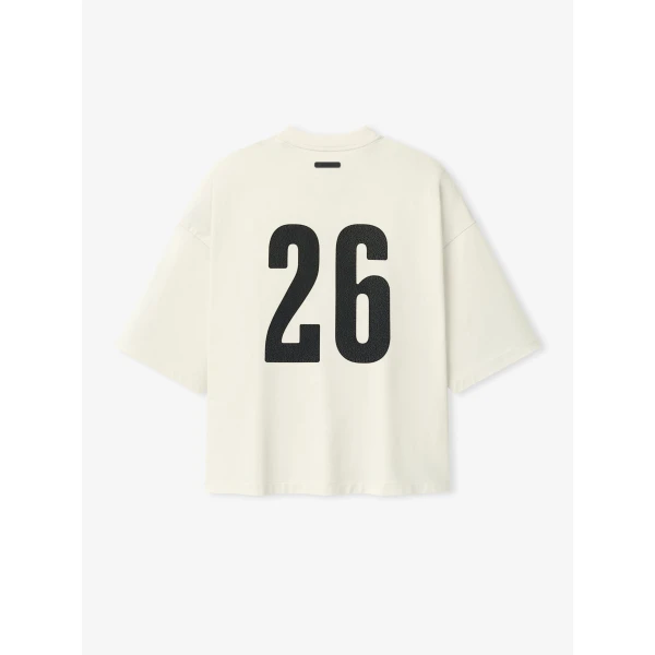 Fear of God Essentials Merch Tee Boxy Fit in Ivory | T-shirts & vests | Luxury Shoes 