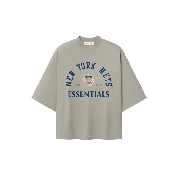 Fear of God Essentials Mets National League Merch Tee in Seal | Luxury Shoes 
