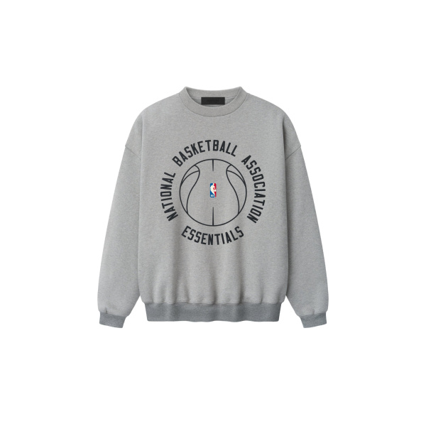 Fear of God Essentials NBA x Barkley Hendricks 90s Crewneck in Concrete Heather | Luxury Shoes 
