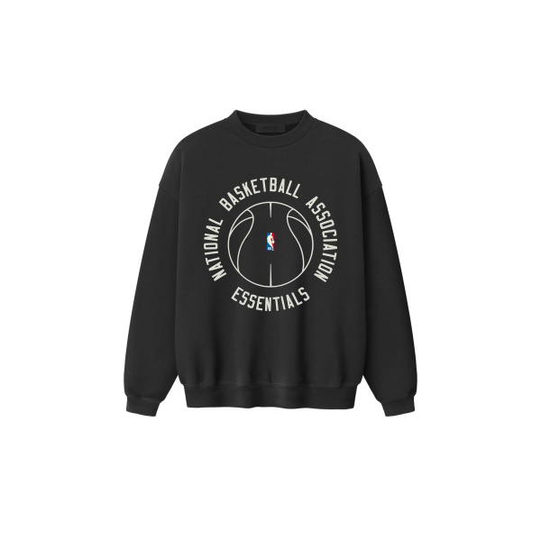 Fear of God Essentials NBA x Barkley Hendricks 90s Crewneck in Faded Black | Luxury Shoes 