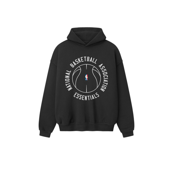 Fear of God Essentials NBA x Barkley Hendricks 90s Hoodie in Faded Black | Luxury Shoes 