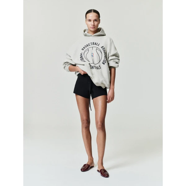 Fear of God Essentials NBA x Barkley Hendricks 90s Hoodie in Heather Stone with and Heather Rib | Sweatshirts | Luxury Shoes 