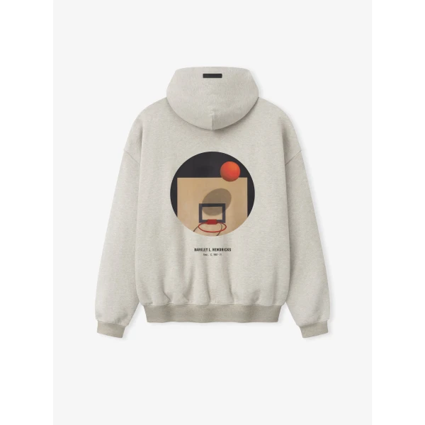 Fear of God Essentials NBA x Barkley Hendricks 90s Hoodie in Heather Stone with and Heather Rib | Sweatshirts | Luxury Shoes 