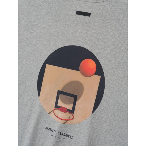 Fear of God Essentials NBA x Barkley Hendricks Long Sleeve V-Neck Tee in Concrete Heather | T-shirts & vests | Luxury Shoes 
