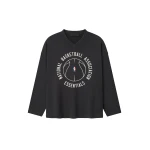Fear of God Essentials NBA x Barkley Hendricks Long Sleeve V-Neck Tee in Faded Black | Luxury Shoes 