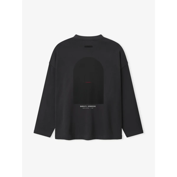 Fear of God Essentials NBA x Barkley Hendricks Long Sleeve V-Neck Tee in Faded Black | T-shirts & vests | Luxury Shoes 