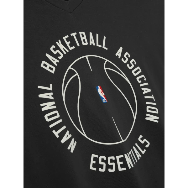 Fear of God Essentials NBA x Barkley Hendricks Long Sleeve V-Neck Tee in Faded Black | T-shirts & vests | Luxury Shoes 