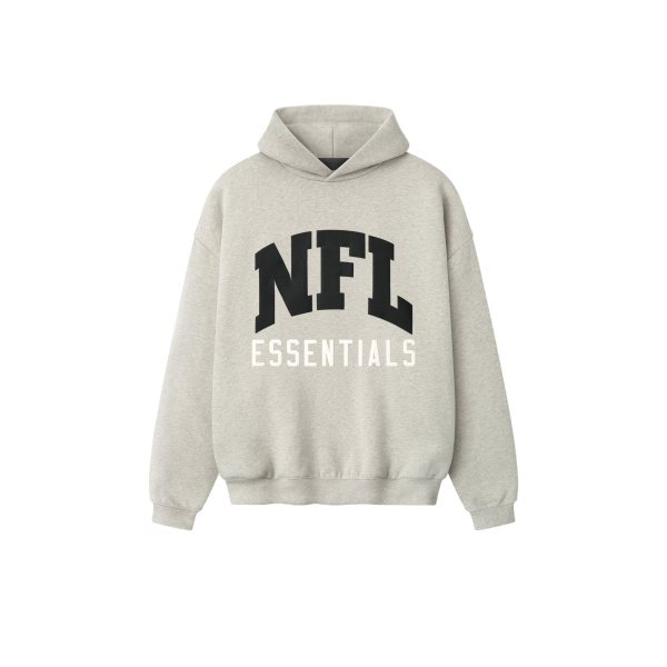 Fear of God Essentials NFL Sport Hoodie in Heather Stone | Luxury Shoes 