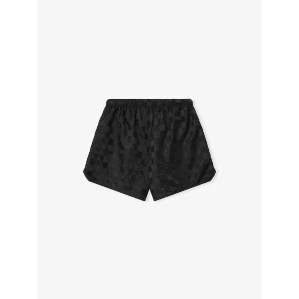 Fear of God Essentials Nylon Checkered Gym Short in Vintage Black | Shorts | Luxury Shoes 