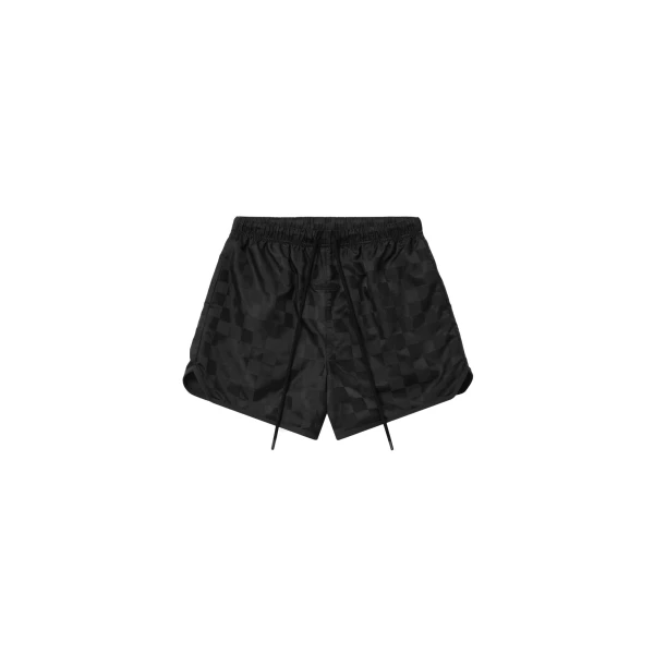 Fear of God Essentials Nylon Checkered Gym Short in Vintage Black | Luxury Shoes 