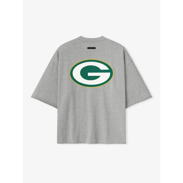 Fear of God Essentials Packers 90s 3/4 Sleeve Football Tee in Concrete Heather | T-shirts & vests | Luxury Shoes 