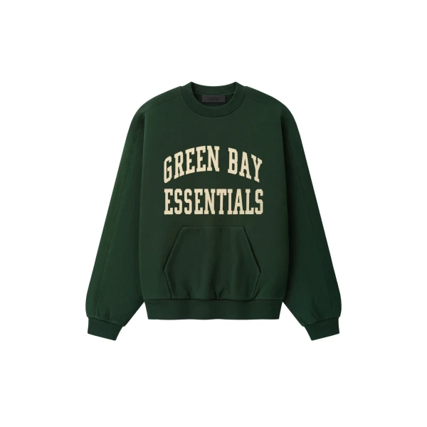 Essentials Packers 90s Relaxed Crewneck in Forest