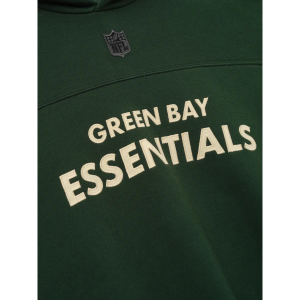 Fear of God Essentials Packers 90s Relaxed Hoodie in Forest | Sweatshirts | Luxury Shoes 