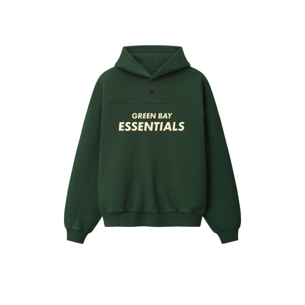 Fear of God Essentials Packers 90s Relaxed Hoodie in Forest | Luxury Shoes 