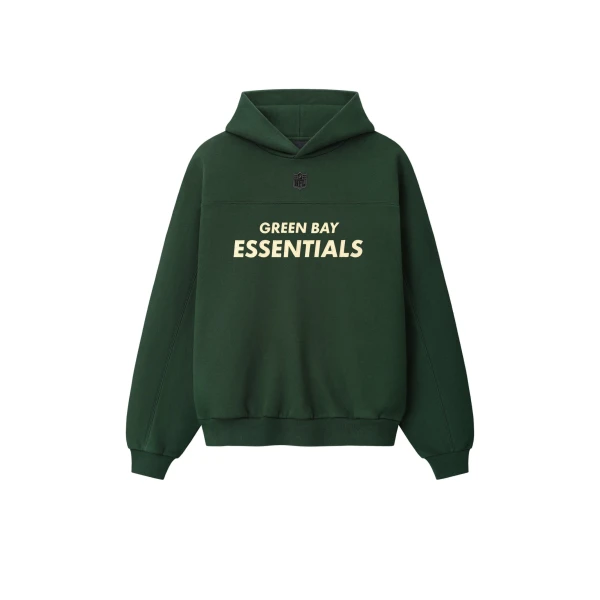 Fear of God Essentials Packers 90s Relaxed Hoodie in Forest | Luxury Shoes 