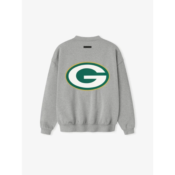 Fear of God Essentials Packers Sport Crewneck in Concrete Heather | Sweatshirts | Luxury Shoes 