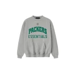 Fear of God Essentials Packers Sport Crewneck in Concrete Heather | Luxury Shoes 
