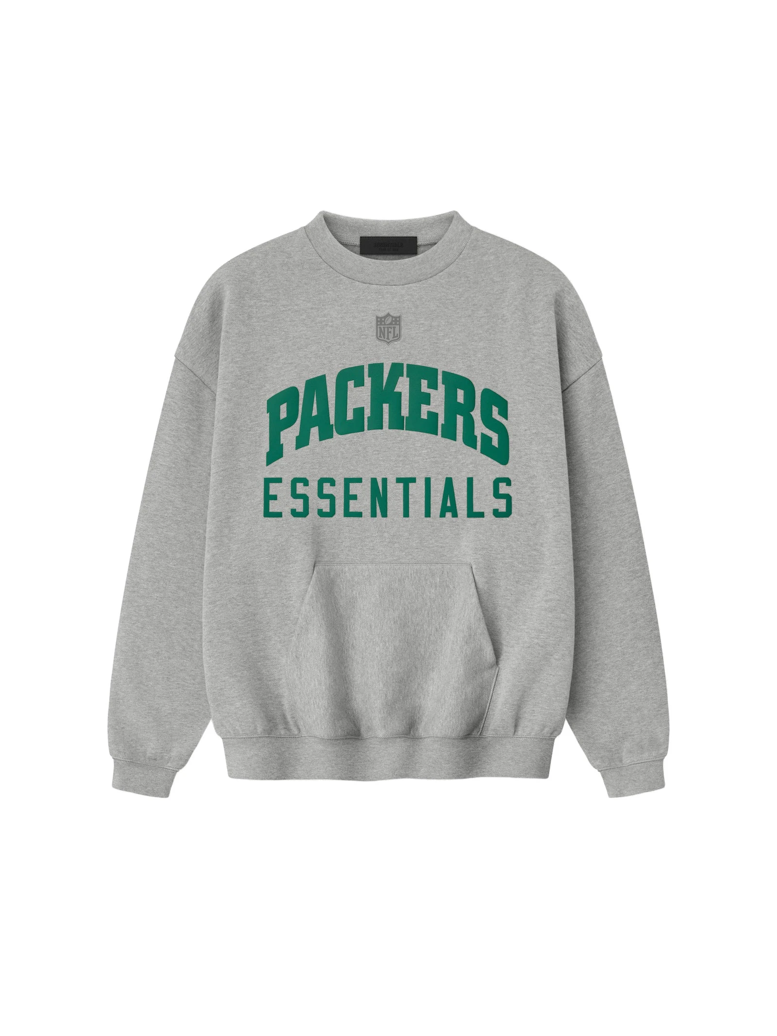 Fear of God Essentials Packers Sport Crewneck in Concrete Heather Fear of God Essentials Packers Sport Crewneck in Concrete Heather | Luxury Shoes