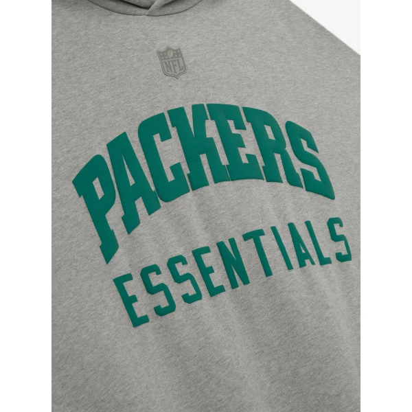 Fear of God Essentials Packers Sport Hoodie in Concrete Heather and Canyon | Sweatshirts | Luxury Shoes 