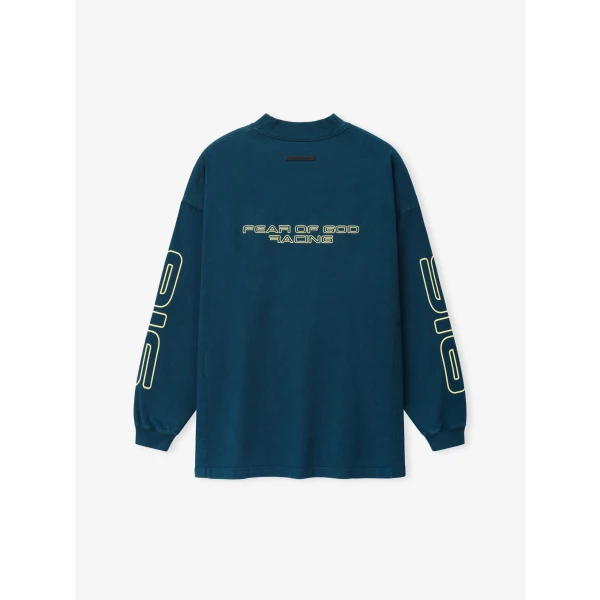 Fear of God Essentials Panelled Modern Long Sleeve Tee in Washed Night Sea | T-shirts & vests | Luxury Shoes 