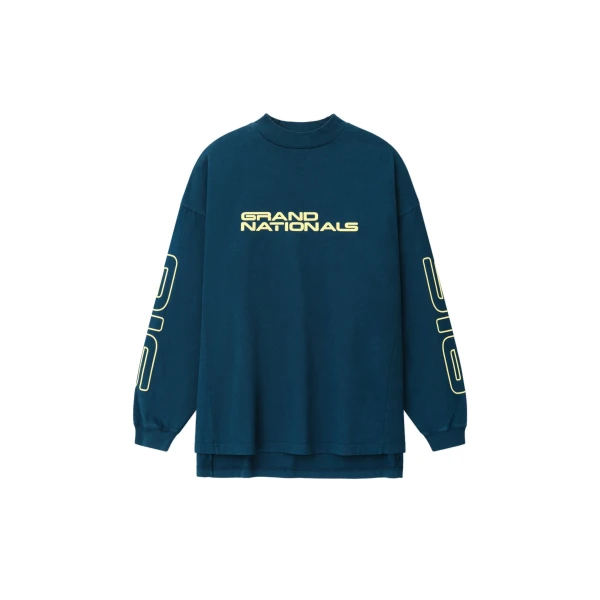 Fear of God Essentials Panelled Modern Long Sleeve Tee in Washed Night Sea | Luxury Shoes 