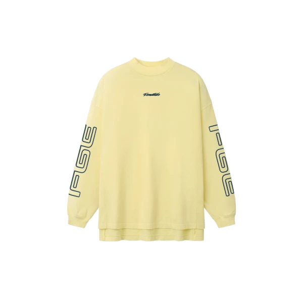 Fear of God Essentials Panelled Modern Long Sleeve Tee in Washed Sulphur | Luxury Shoes 