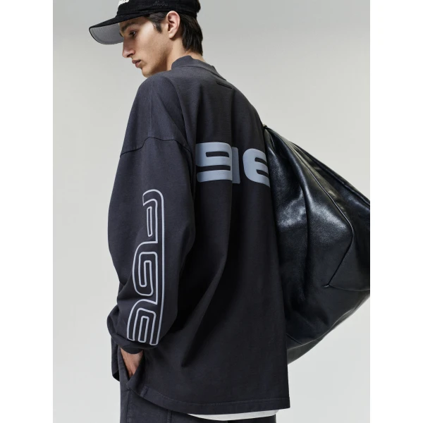 Fear of God Essentials Panelled Modern Long Sleeve Tee in Washed Vintage Black | T-shirts & vests | Luxury Shoes 