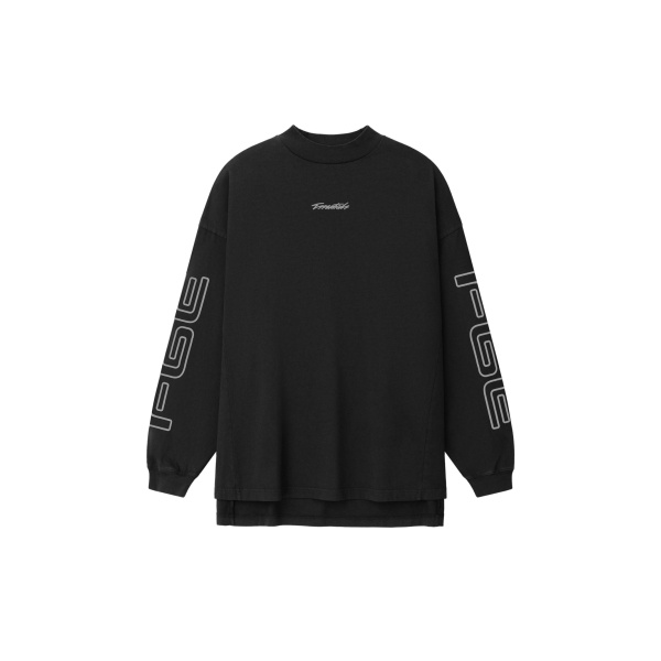 Fear of God Essentials Panelled Modern Long Sleeve Tee in Washed Vintage Black | Luxury Shoes 