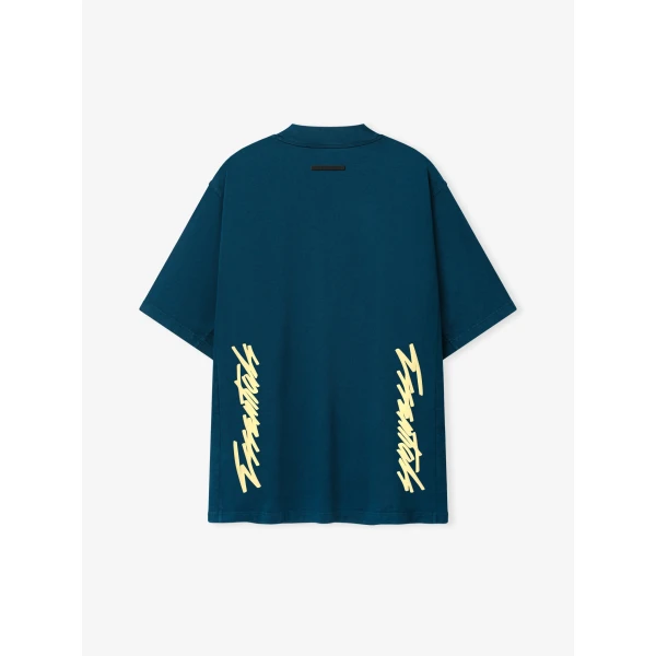 Fear of God Essentials Panelled Modern Tee in Washed Night Sea | T-shirts & vests | Luxury Shoes 