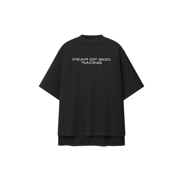 Essentials Panelled Modern Tee in Washed Vintage Black