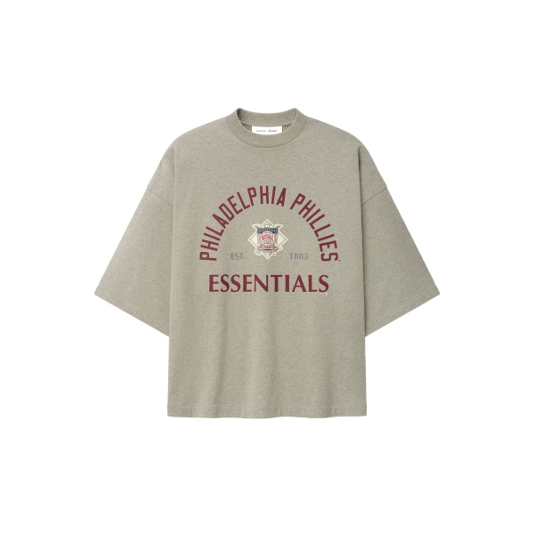 Fear of God Essentials Phillies National League Merch Tee in Seal Heather | Luxury Shoes 
