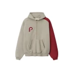 Fear of God Essentials Phillies Raglan Half Zip Sport Hoodie in Seal Heather and Cabernet | Luxury Shoes 
