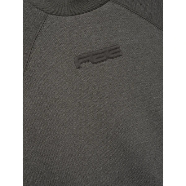 Fear of God Essentials Pique 90s Relaxed Mockneck Raglan Long Sleeve Tee in Ash Heather | T-shirts & vests | Luxury Shoes 