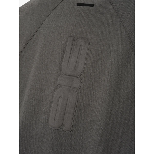 Fear of God Essentials Pique 90s Relaxed Mockneck Raglan Long Sleeve Tee in Ash Heather | T-shirts & vests | Luxury Shoes 
