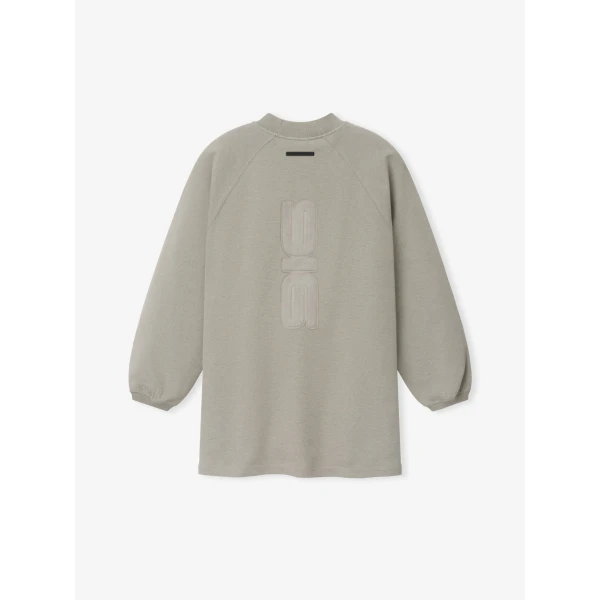 Fear of God Essentials Pique 90s Relaxed Mockneck Raglan Long Sleeve Tee in Pyrite Heather | T-shirts & vests | Luxury Shoes 