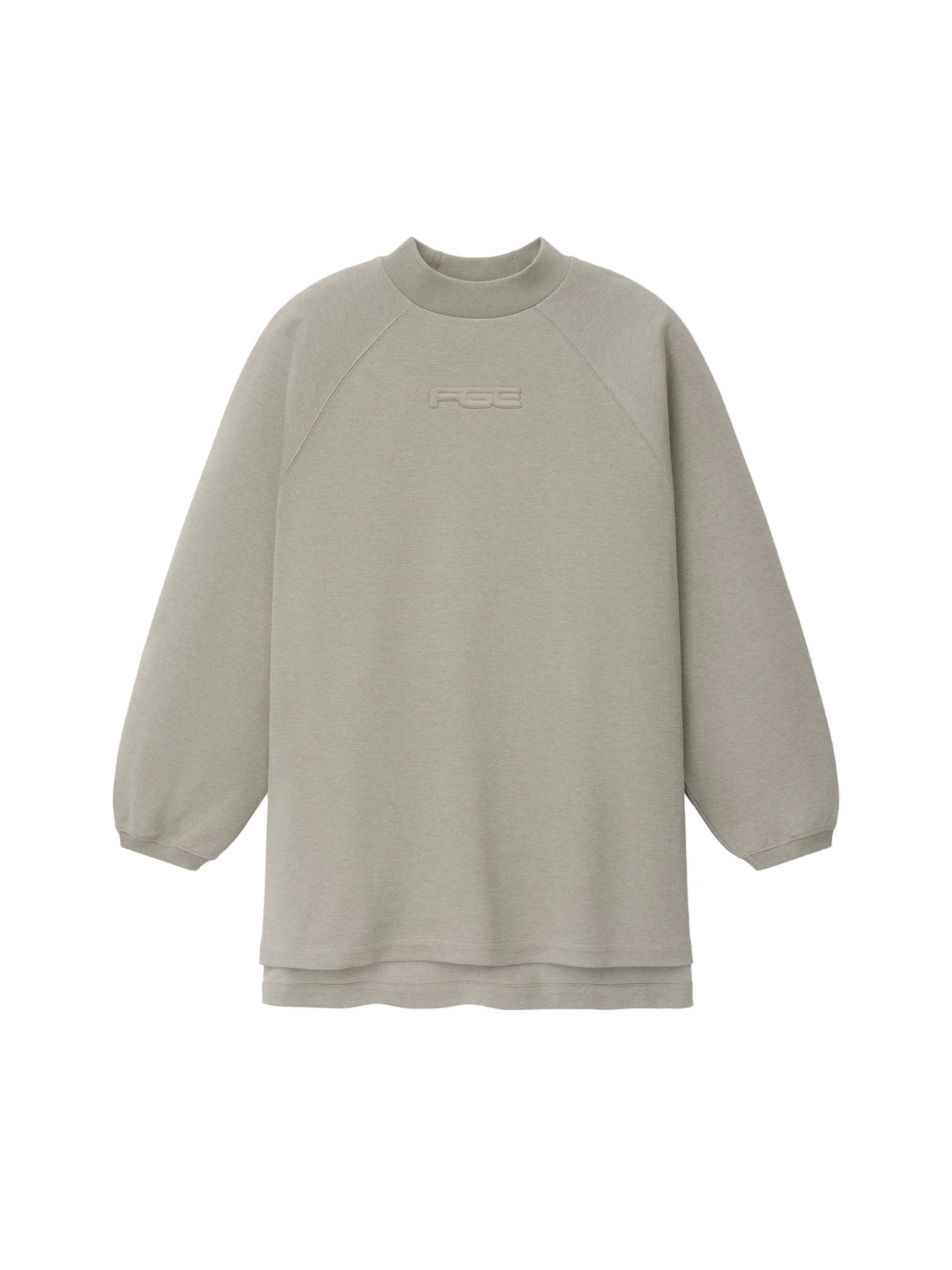 Fear of God Essentials Pique 90s Relaxed Mockneck Raglan Long Sleeve Tee in Pyrite Heather Fear of God Essentials Pique 90s Relaxed Mockneck Raglan Long Sleeve Tee in Pyrite Heather | Luxury Shoes