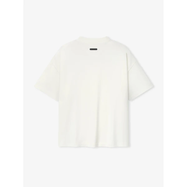 Fear of God Essentials Pique Signature 90s Tee in Ivory | T-shirts & vests | Luxury Shoes 
