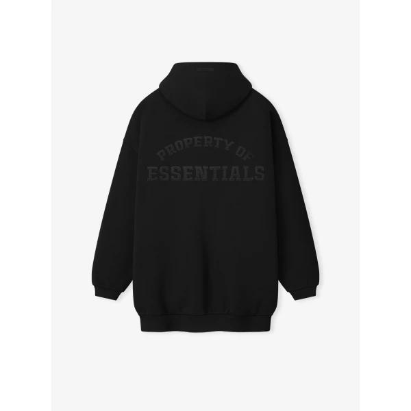 Fear of God Essentials Property Lounge Long Zip Hoodie in Black | Sweatshirts | Luxury Shoes 