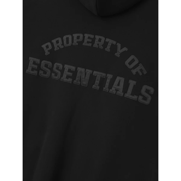 Fear of God Essentials Property Lounge Long Zip Hoodie in Black | Sweatshirts | Luxury Shoes 